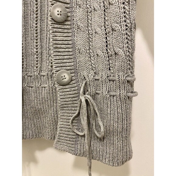 Y2K Style NWT Hollister Cable Knit 3/4 Length Sleeve Grey Cardigan Size Large - Picture 7 of 9